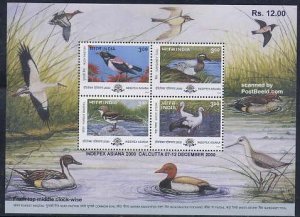 India 2000, Indepex 2000  Birds s/s, MNH
