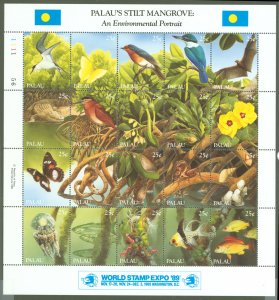 Palau #221  Souvenir Sheet (Fauna) (Flora)