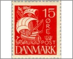 Denmark 1927 Used Stamp SC192 Sailing Ship 15 øre - Danish øre Verm*STOCK IMAGE*