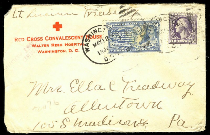 MALACK 529, E11 Red Cross cover, back stamped, nice markings w9257