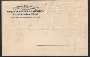 ISSUE OF 1902 ZIEHER STAMP CARD Post Card w embossed images of US postage repros