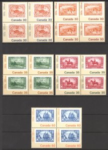 Canada Sc# 909-913 MNH block/4 Set/5 1982 30c-60c Canada '82