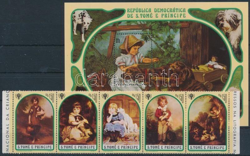 Sao Tomé e Príncipe stamp Year of Children; Children with dog paintings WS198483