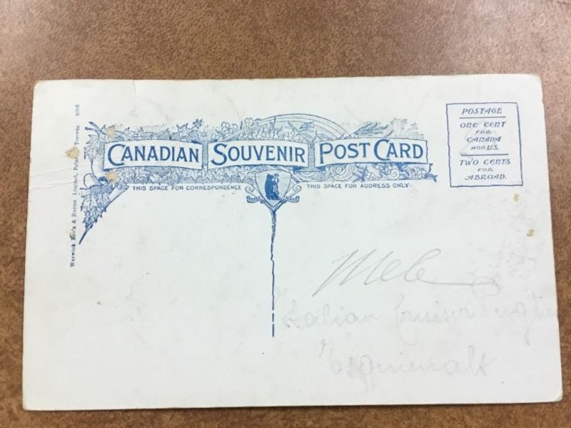 CANADA  #99 1908 5¢ Dark Blue Quebec RARE on cover ,nice postcard
