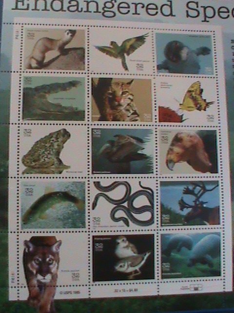 ​UNITED STATES 1996 -SC#3105 ENDANGERED SPECIES-ANIMALS-MNH SHEET-VERY FINE