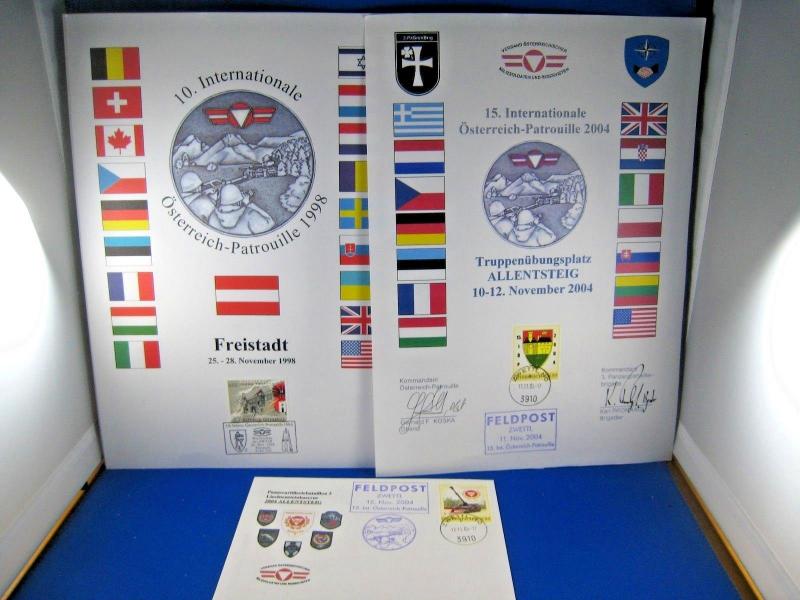 AUSTRIAN PATROL - 10th (1998) & 15th (2004) CELEBRATIONS FDC, MAGAZINE, & FD PAN