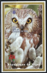 Niger 1005I MNH 1998 Owl souvenir sheet (an4615)