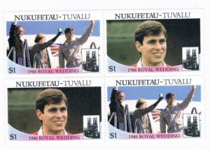 Tuvalu Nukufetau 59a-b Pair MNH Blk 4 Royal Wedding 1986 (T0023)