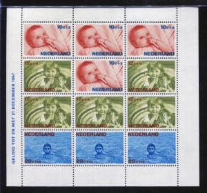 10 x 1967 Netherlands Semi-Postal Stamp Sheets #B416a Mint Child Welfare Surtax