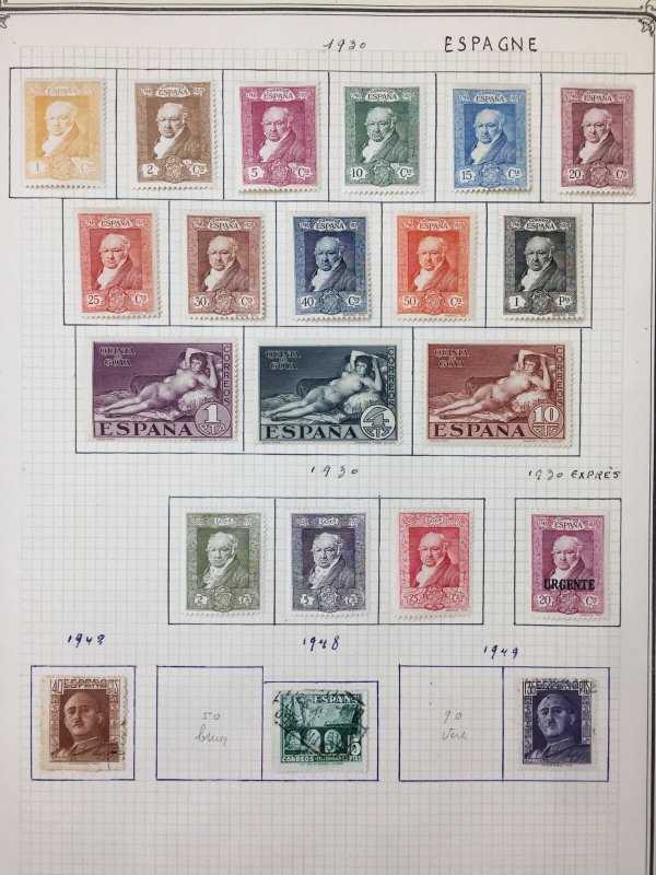 Spain 1860s/1950s MH Used Collection on Pages(Apx 150+Items) UK3837