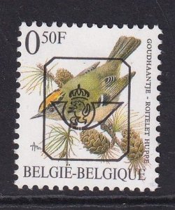 Belgium  #1216  MNH  1991  birds 0.50f  pre cancelled roitelet huppe