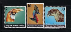 PAPUA NEW GUINEA SCOTT #399-401 1974 BIRDS - MINT LIGHT HINGED