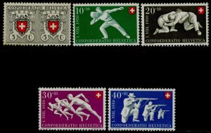 Switzerland B191-5 MNH Stamp on Stamp, Sports, Wrestlers, Target Shooting