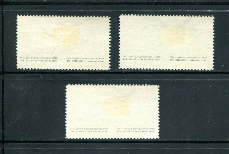 x607 - AUSTRIA 1910s Set of (3) Cinderella Labels. Military. Kaiser & Bismarck