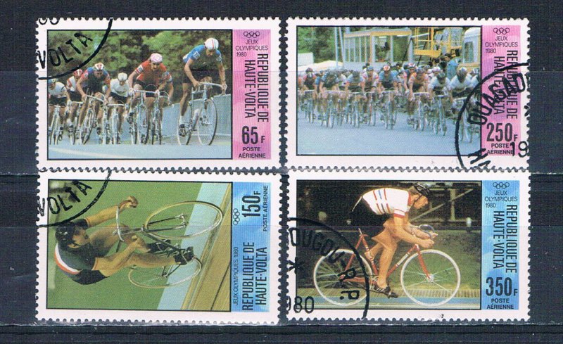 Burkina Faso C258-61 Used set Bicyclists 1980 (MV0218)+