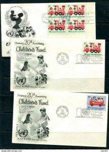 UN Accumulation 1966 12 first Day of issue Covers + Postal card Used 11876