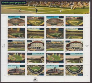 2001 Legendary Baseball Fields 10 different Sc 3519a MNH sheet of 20, 3510-3519
