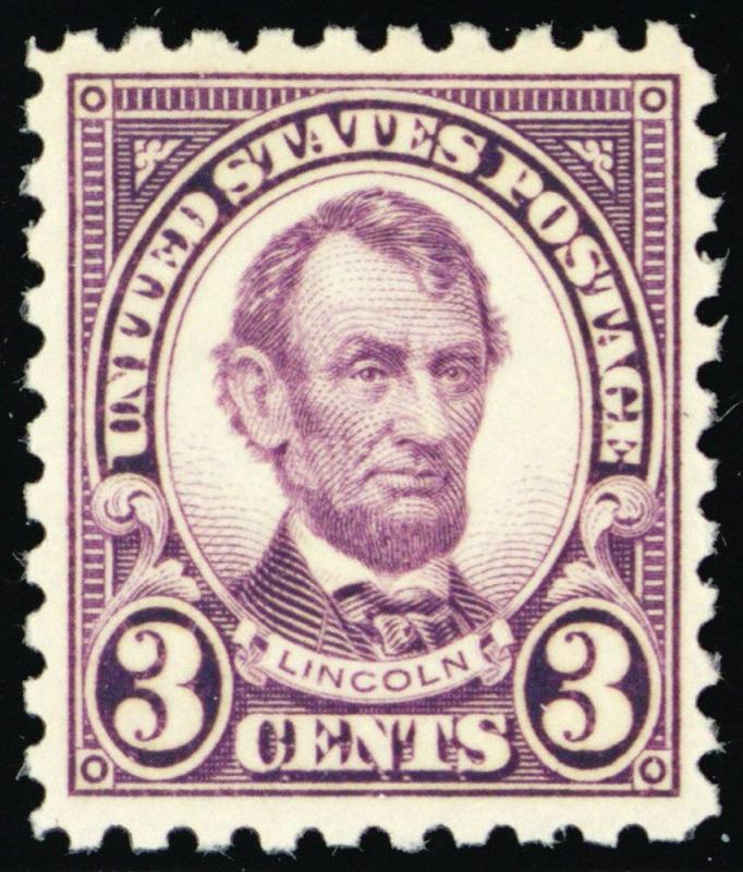 584, Mint NH VF 3¢ Lincoln Perforation 10 Cat $60.00 - Stuart Katz