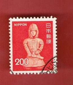 JAPAN SCOTT#3297 2011 200y HOLLOW CLAY SCULPTURE OF A WARRIOR - USED/H