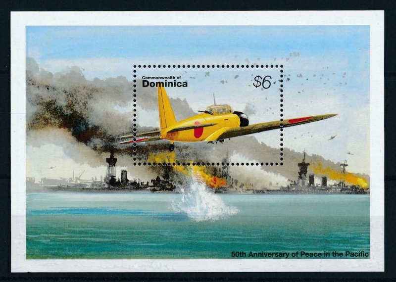 [105783] Dominica 1995 50th Anniv peace WWII Pear Harbor aviation Sheet MNH