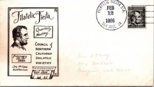 SAN JOSE CALIFORNIA EVENT CACHET COVER AT FILATELIC FIESTA LINCOLN FEB 12 1966