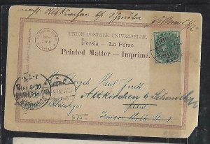 ADEN COVER (P0212B) 1900 INDIA FORERUNNER USED ADEN QV 1/2A ON PPC TO GERMANY 
