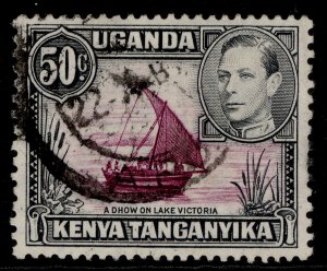 KENYA UGANDA TANGANYIKA GVI SG144, 50c purple & black, FINE USED.