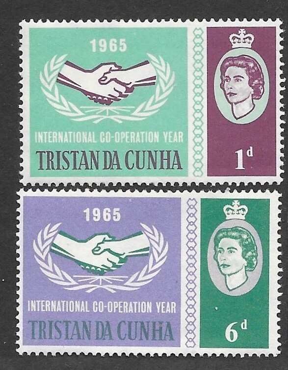 Tristan da Cunha # 87-88  Int'l Cooperation Year (2)   Mint NH