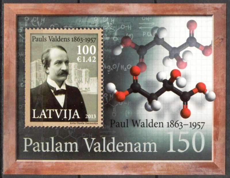 Latvia 2013 150th Anniversary of Paul Walden Chemist S/S MNH