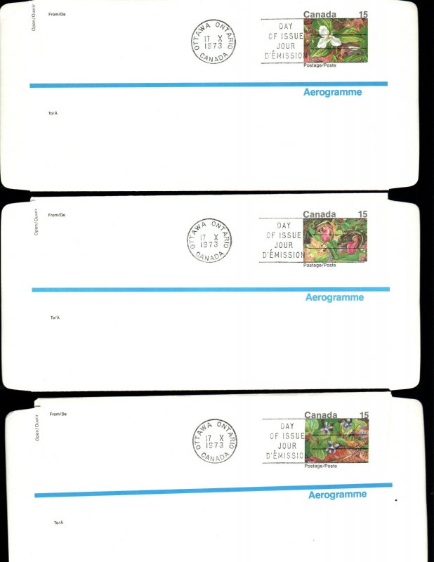 Canada 6 used  letter envelopes aerogramme