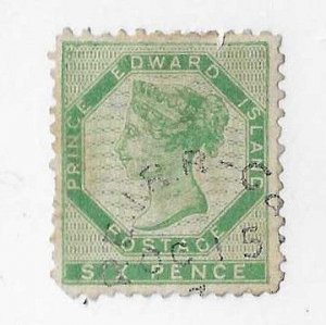 Prince Edward Island Sc #7 6p used a small thin VG