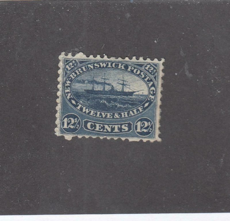 NEW BRUNSWICK # 10 VF-MH 12 1/2cts 1860 STEAMSHIP /BLUE /CENTS ISSUE CV $125