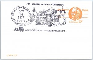 US POSTAL CARD SPECIAL EVENT POSTMARK 1978 AMERICAN SOCIETY OF POLAR PHILATELIST