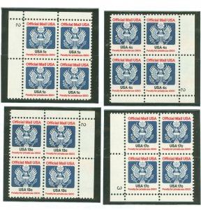 United States #O127-O130 Mint (NH) Plate Block