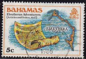 Bahamas - 1980 - Scott #466 - used - Map Eleuthera