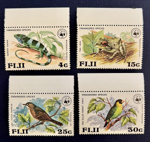 Fiji 397-400 / 1979 Endangered Species Stamps / MNH / Iguana, Frog, Parrot