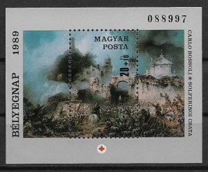 1989 Hungary B341 Battle of Solferino by Carlo Bossoli MNH S/S