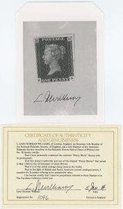 GB - Penny Black - used with certificate