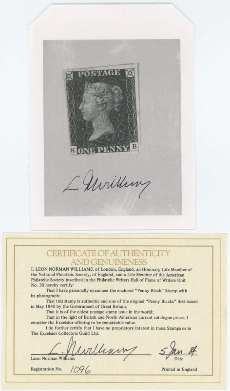 GB - Penny Black - used with certificate