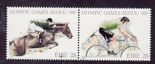 Ireland-Sc#713a-unused NH pair-Sports-Summer Olympics-Seoul-Horses-1988-