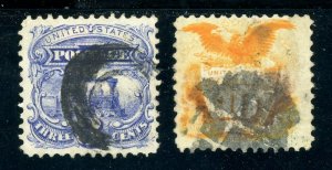 USAstamps Used FVF US 1869 Eagle & Shield Pictorial Scott 114, 116