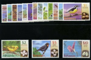 Bahamas 2001 QEII Birds set complete superb MNH. SG 1249-1264. Sc 1007-1022.