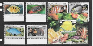 Guinea 1403-9 MNH Fish cpl. set X 8 , vf.  2022 CV $85.20