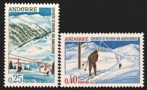 Andorra (French) #169-170  MNH - Sports Skiing (1966)