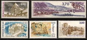 France #2030-34 Tourist Issue 1987 NH Cat. $ 6.50