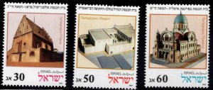 ISRAEL Scott 970-972 MNH** Synagogue stamp set without tabs