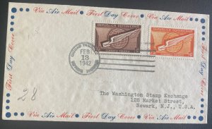 1940 Trujillo Dominican Rep First Day Cover To Newark NJ Usa