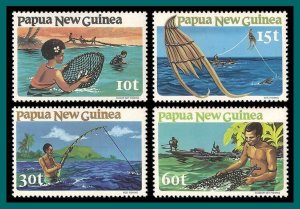 Papua New Guinea 1981 Fishing, MNH  545-548,SG417-SG420