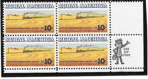 US#1506 10c Rural America  ZIP Block of 4 (MNH) CV$1.00