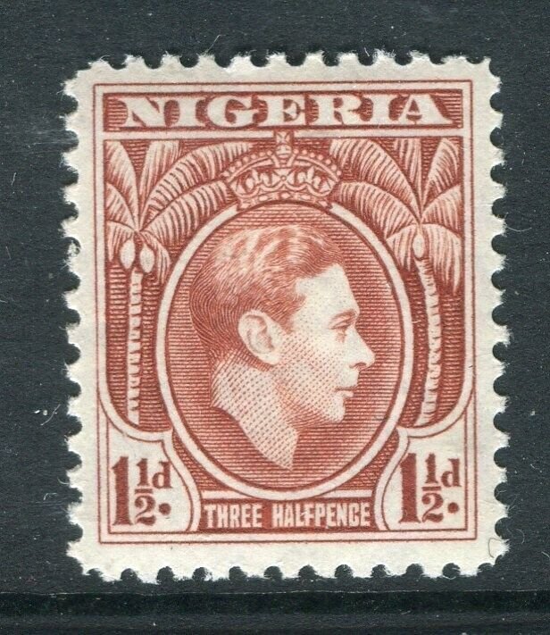 NIGERIA; 1938 early GVI portrait issue fine Mint hinged Shade of 1.5d. value